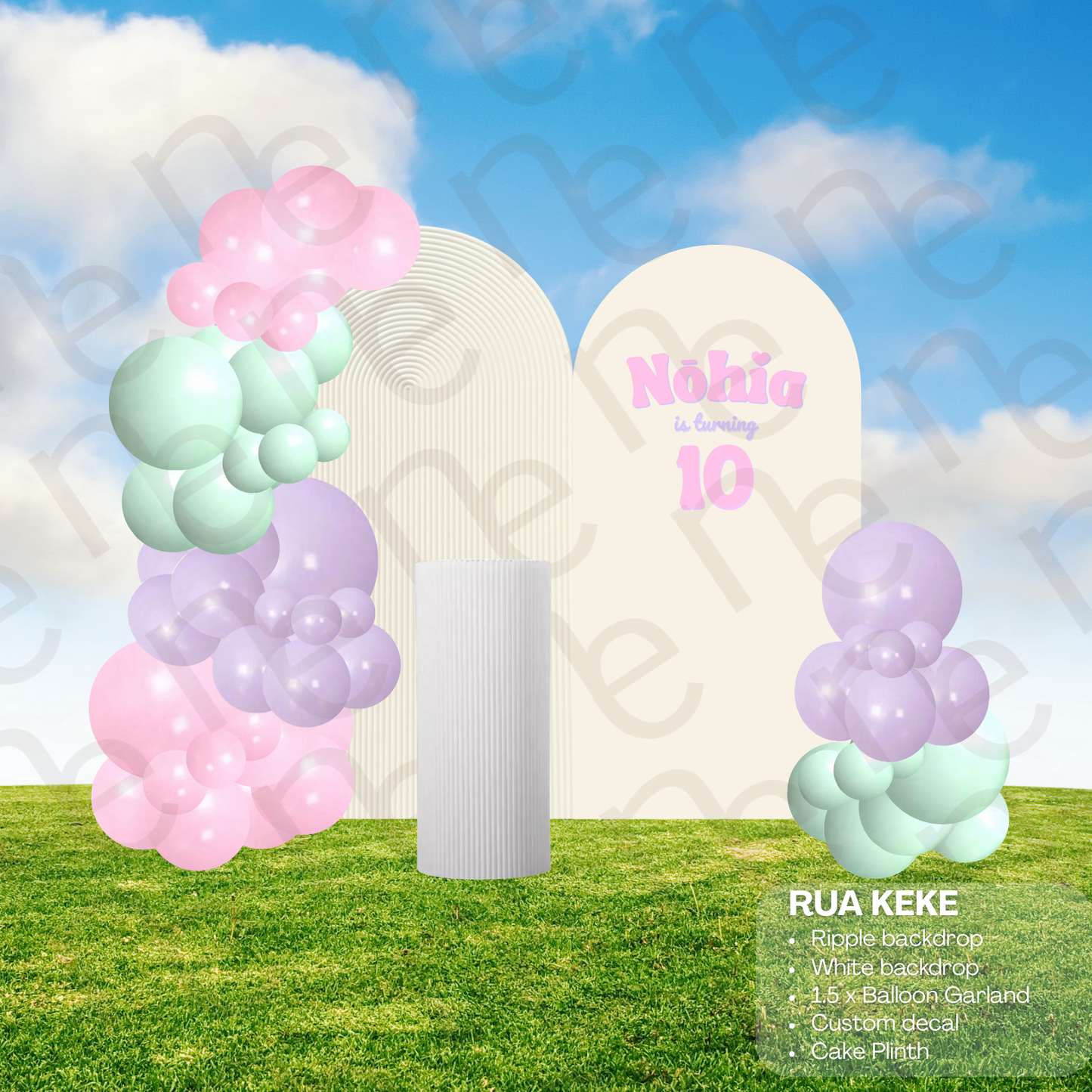 Rua Keke Package | Backdrops, Balloon Garland & Cake Plinth Hire Blenheim | Nōhia Events